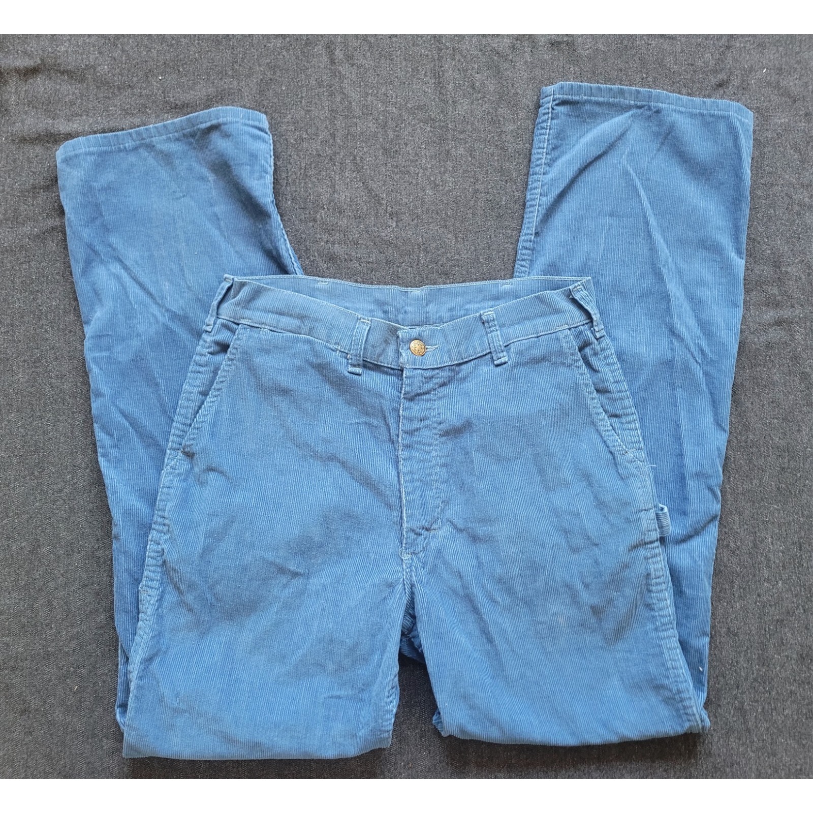 Vintage 80s 90s Oshkosh Bgosh Blue Corduroy Pants Slacks Carpenter 3031 High